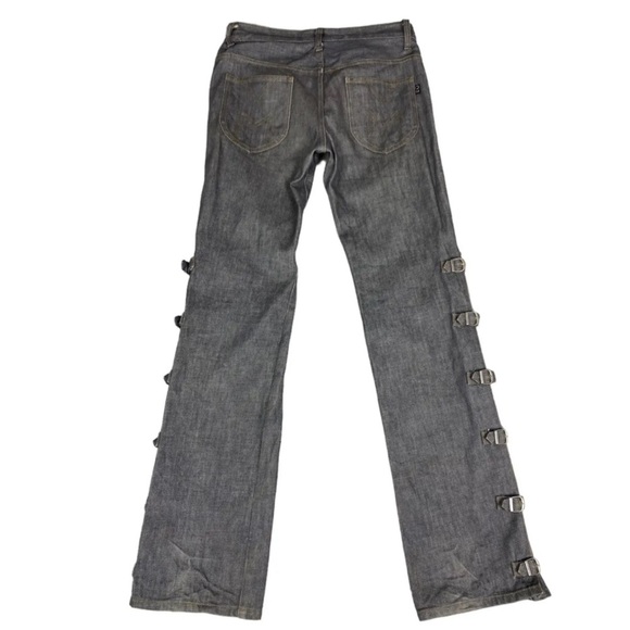 Morgan Homme 1990’s Gray Denim With Buckles On Legs Size Small (30 Waist) EUC! - Picture 2 of 14